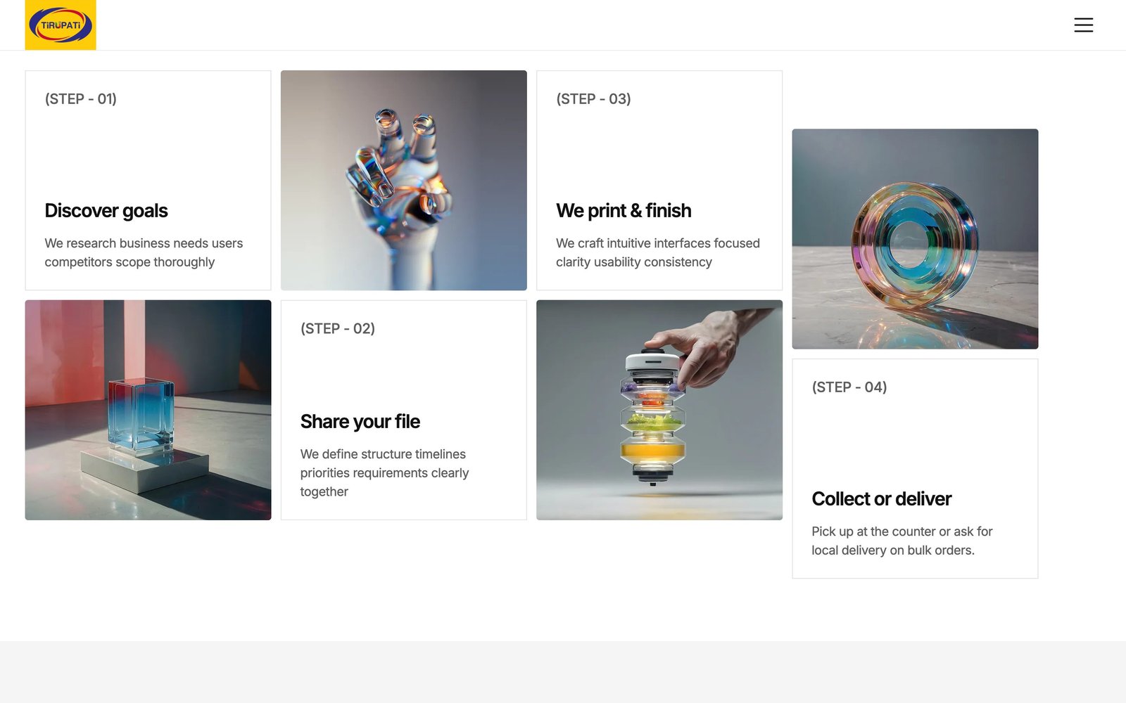 How to Order steps with sculptural 3D imagery